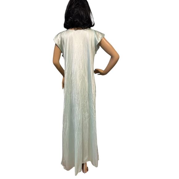 American Vintage Kayser Green flutter sleeves Long Nightgown size medium - Picture 7 of 12
